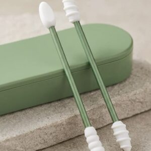 Reusable silicone swabs with travel case